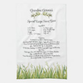 キープサケレシピテンプレートギフト緑 キッチンタオル (縦)