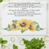 キープサケレシピテンプレート水彩ひまわりプレゼント キッチンタオル (折り畳み)