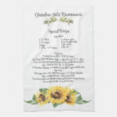 キープサケレシピテンプレート水彩ひまわりプレゼント キッチンタオル (縦)