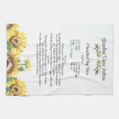 キープサケレシピテンプレート水彩ひまわりプレゼント キッチンタオル (横)