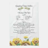 キープサケレシピテンプレート水彩ひまわりプレゼント キッチンタオル (縦)