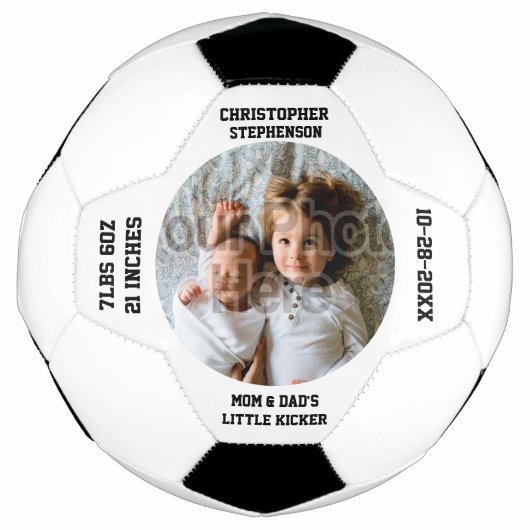 キープパーソナライズされたサケ新生児ボーイカスタム サッカーボール (正面)