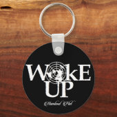 キーホルダーザアースはフラット目が覚め白いポルタチ キーホルダー (正面)