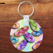 キーホルダー-ビーチサンダルアポップ・アートのート キーホルダー (正面)