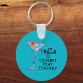 キーホルダー- VODKAはセラピーよりも安い キーホルダー (正面)