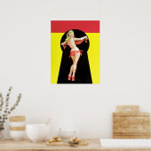 キーホールブロンドのピンアップ ポスター (キッチン)