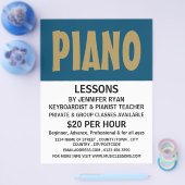 キーボはっきりしたード、ピアノのレッスン チラシ (シングル)
