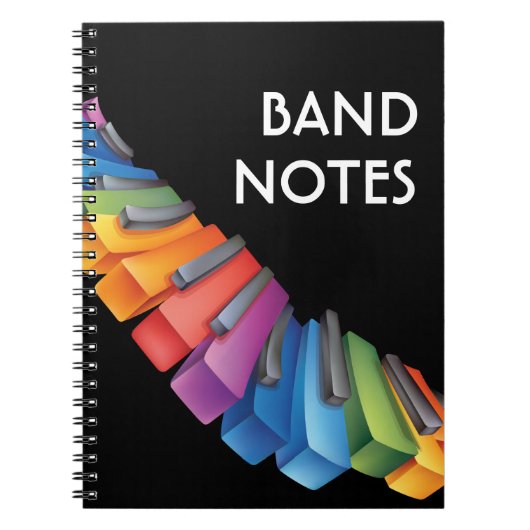 キーボカラフルードカッコいい音楽 ノートブック (正面)