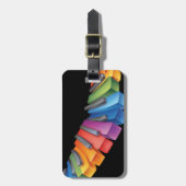 キーボカラフルードカッコいい音楽 ラゲッジタグ (正面縦)