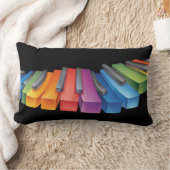 キーボカラフルードカッコいい音楽 ランバークッション (ブランケット)