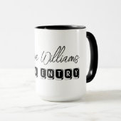 キーボーおもしろいドタイポグラフィ職業データ入力 マグカップ (正面右)