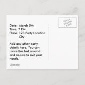 キーボーカラフルド簡単パーティー招待状 インビテーションポストカード (裏面)