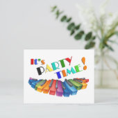 キーボーカラフルド簡単パーティー招待状 インビテーションポストカード (スタンド正面)