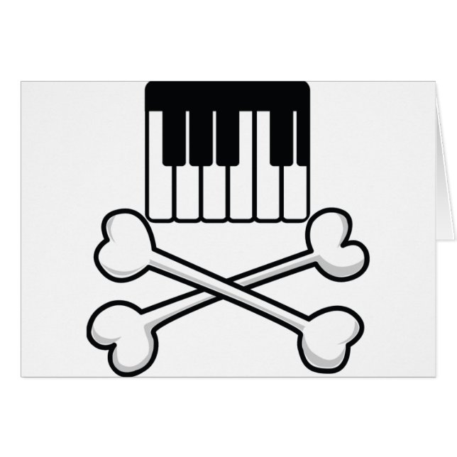 キーボードおよび骨が交差した図形 (正面横)