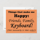キーボードが幸せになる ポストカード (正面/裏面)