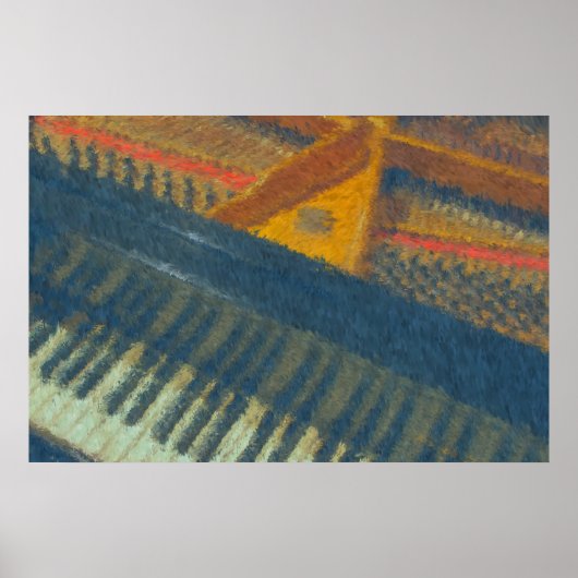 キーボードとピン3印象派 ポスター (正面)