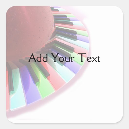 キーボードのカオスが白で暗くなった スクエアシール (正面)