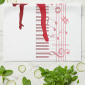 キーボードのバレエダンサー キッチンタオル (折り畳み)