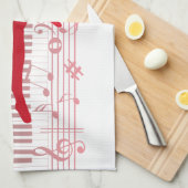 キーボードのバレエダンサー キッチンタオル (四つ折り)