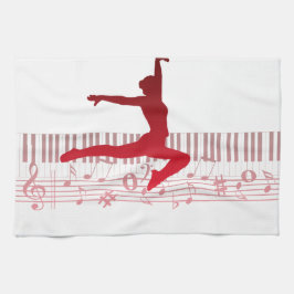 キーボードのバレエダンサー キッチンタオル
