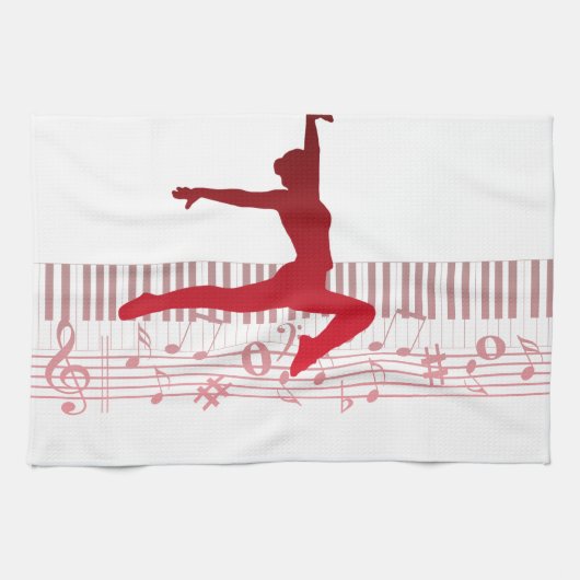 キーボードのバレエダンサー キッチンタオル (横)