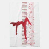 キーボードのバレエダンサー キッチンタオル (縦)