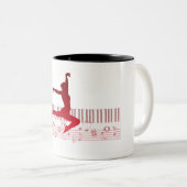 キーボードのバレエダンサー ツートーンマグカップ (正面右)