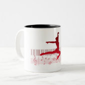 キーボードのバレエダンサー ツートーンマグカップ (正面左)