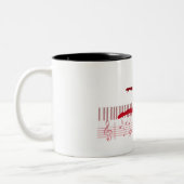 キーボードのバレエダンサー ツートーンマグカップ (左)