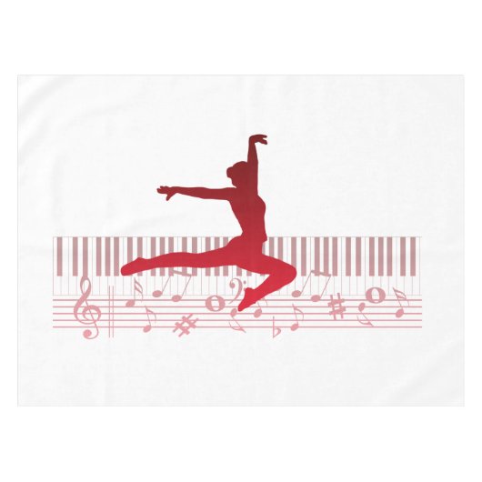 キーボードのバレエダンサー テーブルクロス (正面(横))