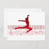 キーボードのバレエダンサー ポストカード (正面/裏面)