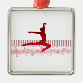 キーボードのバレエダンサー メタルオーナメント