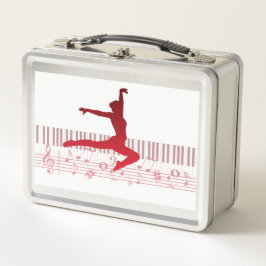 キーボードのバレエダンサー メタルランチボックス