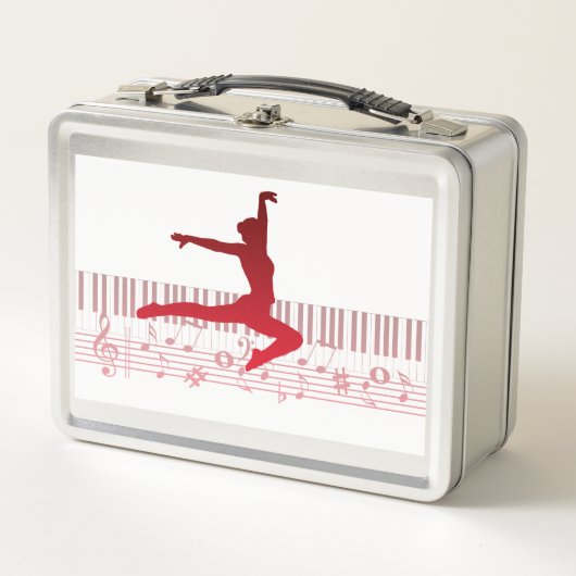 キーボードのバレエダンサー メタルランチボックス (正面)