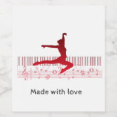 キーボードのバレエダンサー ワインラベル (シングルラベル)