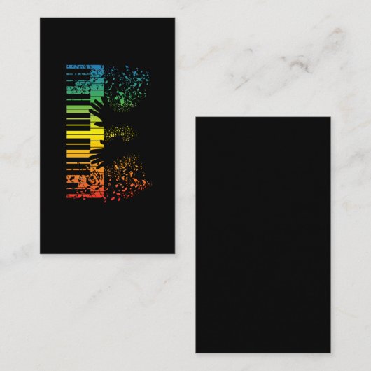 キーボードのピアノギフト音楽ミュージシャンの楽器 名刺 (正面/裏面)