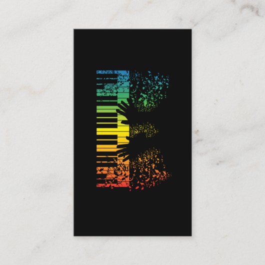 キーボードのピアノギフト音楽ミュージシャンの楽器 名刺 (正面)