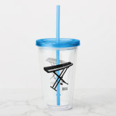 キーボードのピアノ漫画イラストレーション アクリルタンブラー (正面)