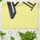 キーボードのピアノ漫画イラストレーション キッチンタオル (折り畳み)