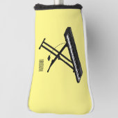 キーボードのピアノ漫画イラストレーション ゴルフヘッドカバー (回転90)