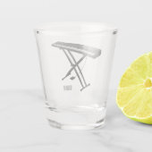 キーボードのピアノ漫画イラストレーション ショットグラス (裏面)