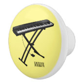 キーボードのピアノ漫画イラストレーション セラミックノブ (右)