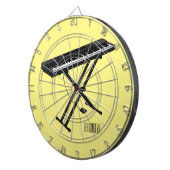 キーボードのピアノ漫画イラストレーション ダーツボード (正面右)