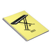 キーボードのピアノ漫画イラストレーション ノートブック (右側)