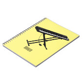 キーボードのピアノ漫画イラストレーション ノートブック (左側)