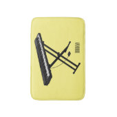 キーボードのピアノ漫画イラストレーション バスマット (正面縦)