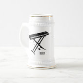 キーボードのピアノ漫画イラストレーション ビールジョッキ (正面左)