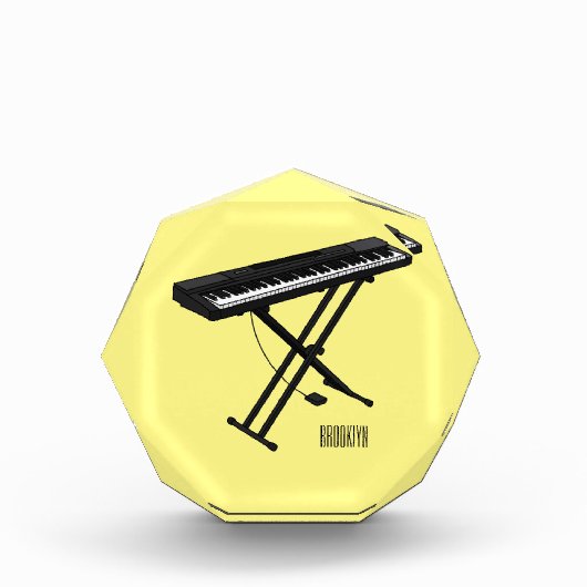 キーボードのピアノ漫画イラストレーション フォトブロック (正面)