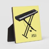 キーボードのピアノ漫画イラストレーション フォトプラーク (正面)