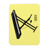 キーボードのピアノ漫画イラストレーション マグネット (縦)